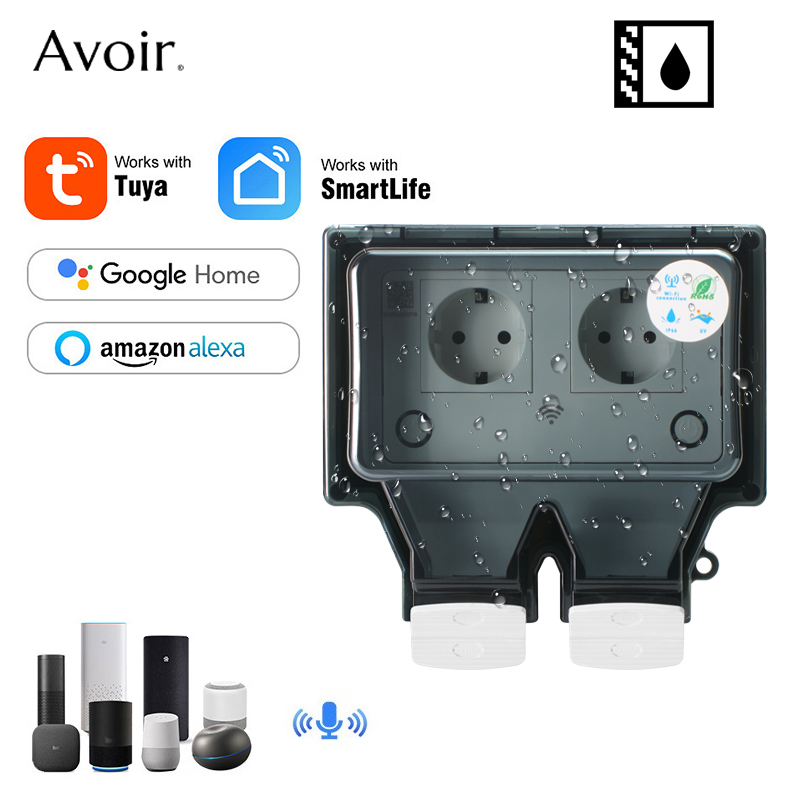 Outdoor Power Parts - Tomadas elétricas de parede Avoir-Tuya, Tomada