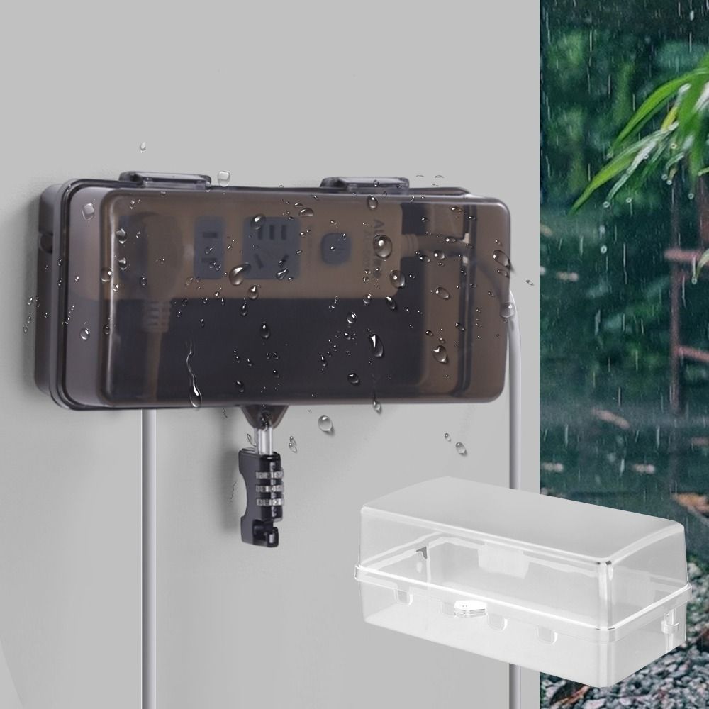 Outdoor Power Strip With Cover - Caixa de Plástico Portátil Antifurto e
