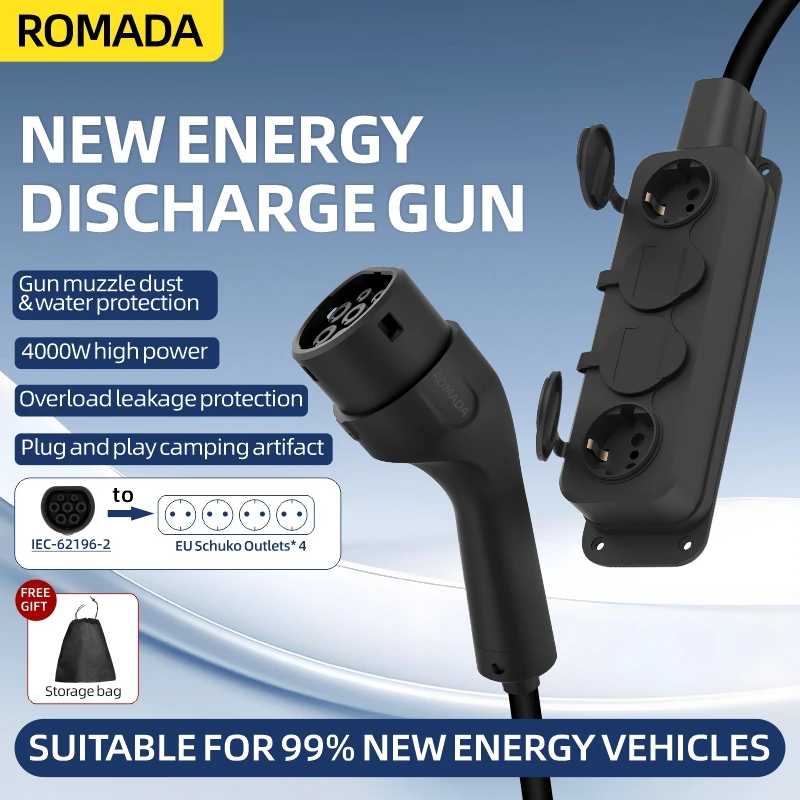 Outdoor Power Parts - Cabo Portátil V2L 16A 4KW para